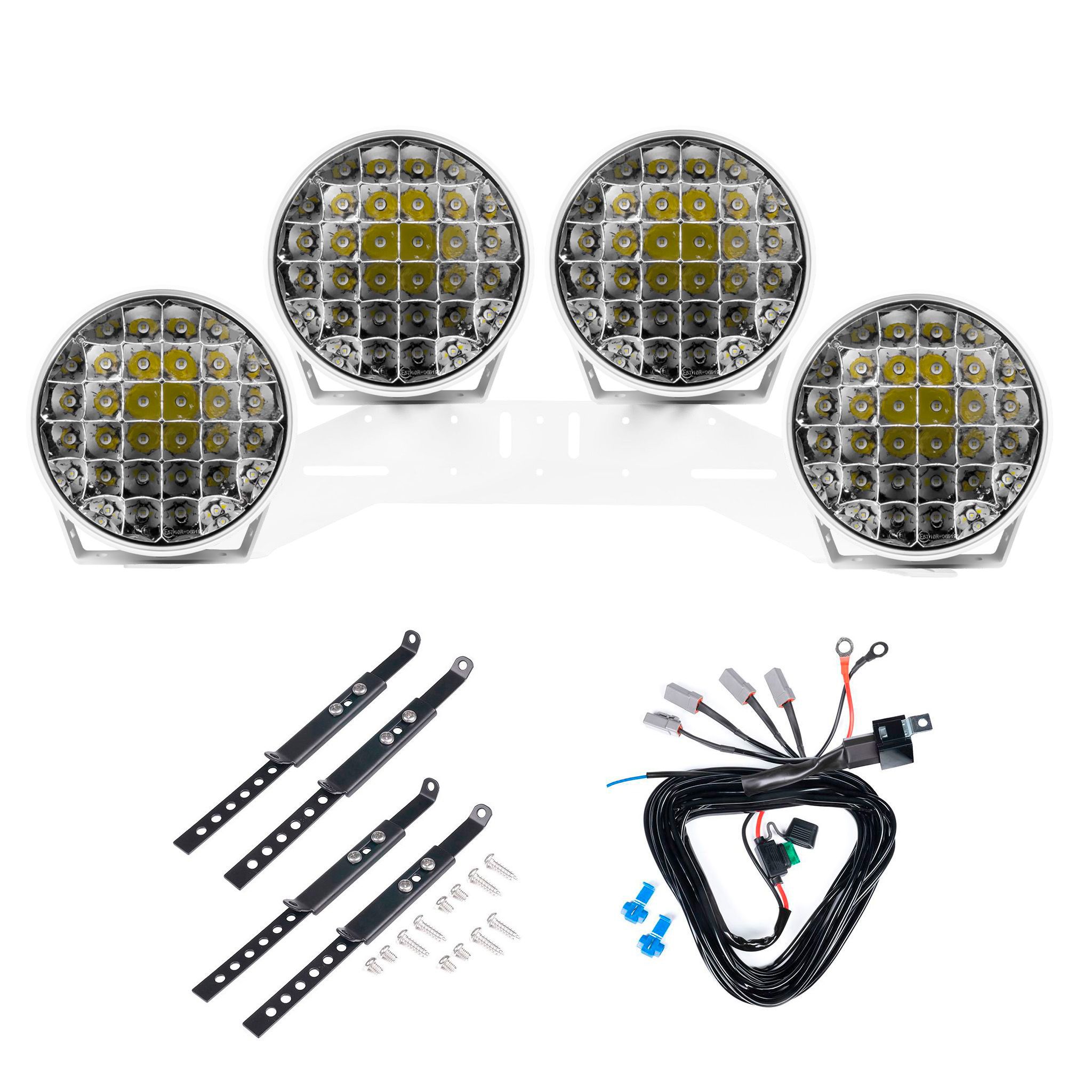 Auxilairy light Purelux 9110 UNLIMITED White - Round / 23 cm / 175W / Off-road, 4 pcs - Complete set (WRC) afbeelding