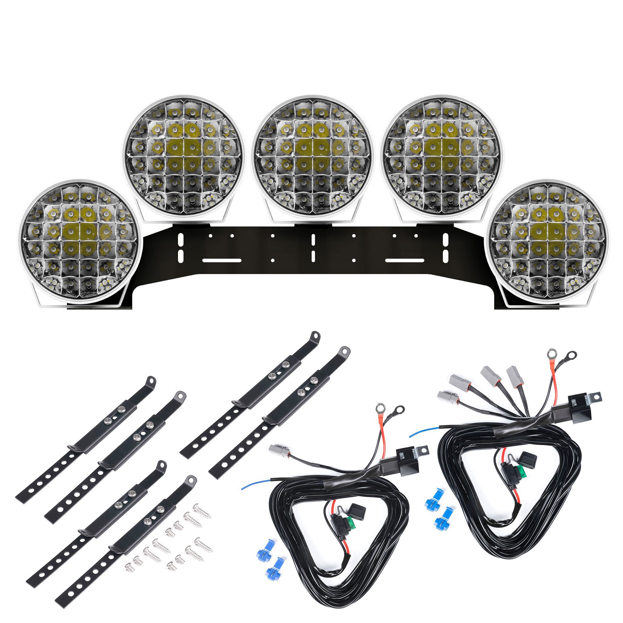 Auxilairy light Purelux 9110 UNLIMITED White - Round / 23 cm / 175W / Off-road, 5 pcs - Complete set (WRC) afbeelding