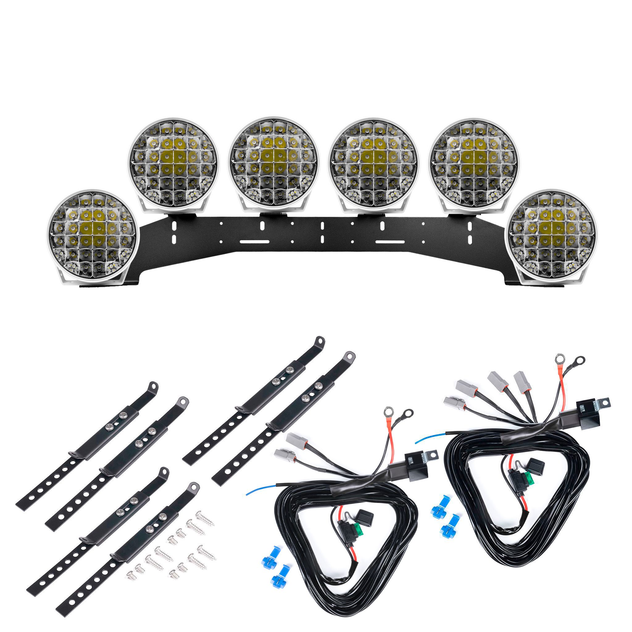 Auxilairy light Purelux 9110 UNLIMITED White - Round / 23 cm / 175W / Off-road, 6 pcs - Complete set (WRC) afbeelding
