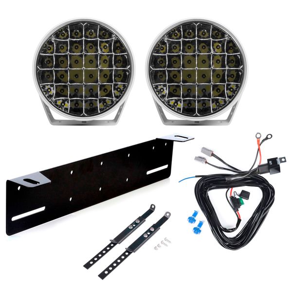 Auxilairy light Purelux 9110 White - Round / 23 cm / 175W / Off-road, 2 pcs - Complete set afbeelding 1