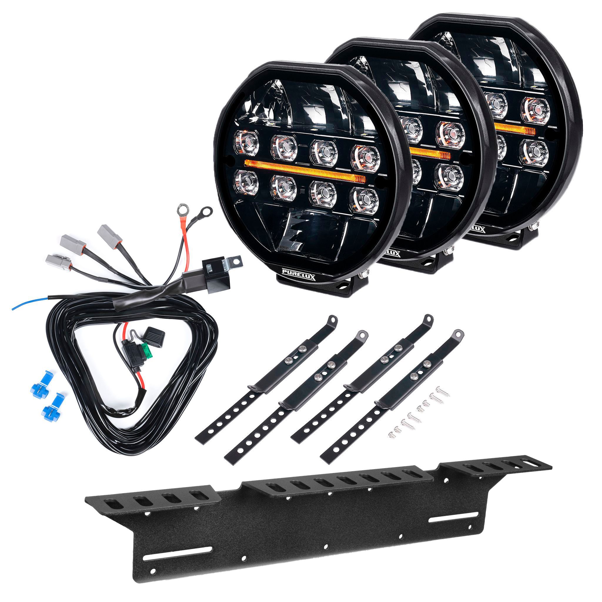 Auxiliary light Purelux 9200 - Round / 22 cm / 200W / Ref. 30, 3 pcs - Complete set afbeelding