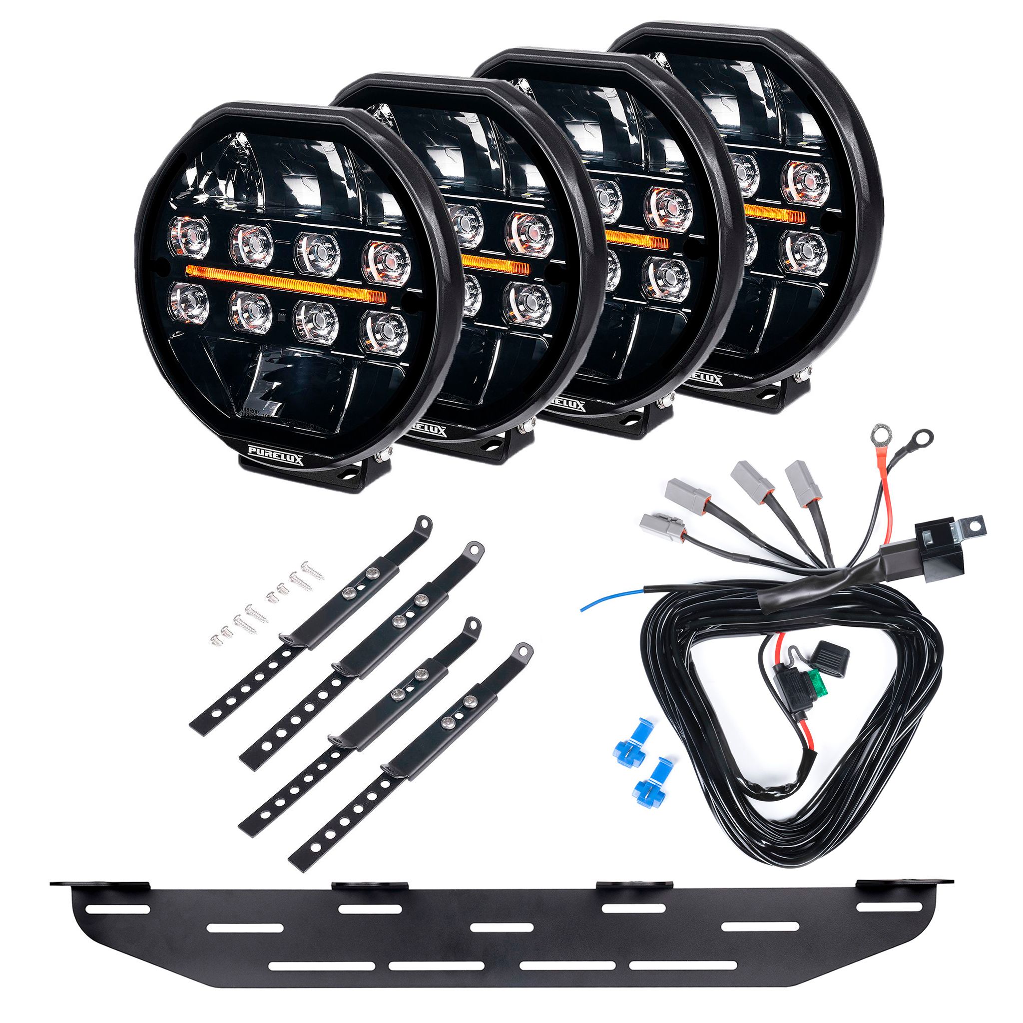 Auxiliary light Purelux 9200 - Round / 22 cm / 200W / Ref. 30, 4 pcs - Complete set afbeelding