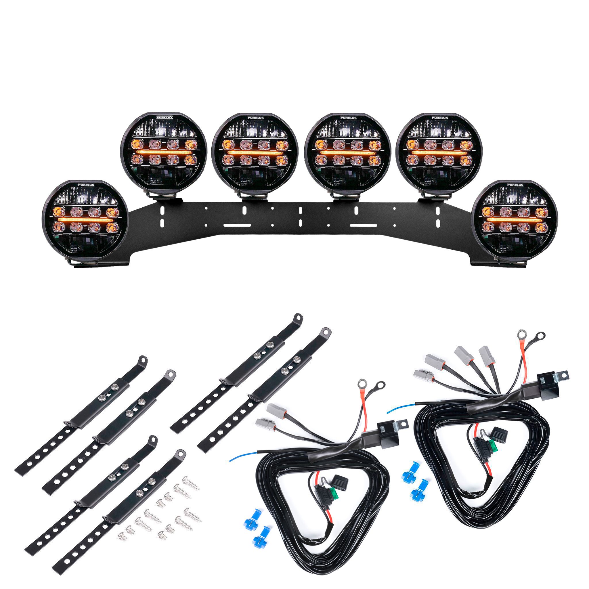 Auxiliary light Purelux 9200 - Round / 22 cm / 200W / Ref. 30, 6 pcs - Complete set (WRC) afbeelding