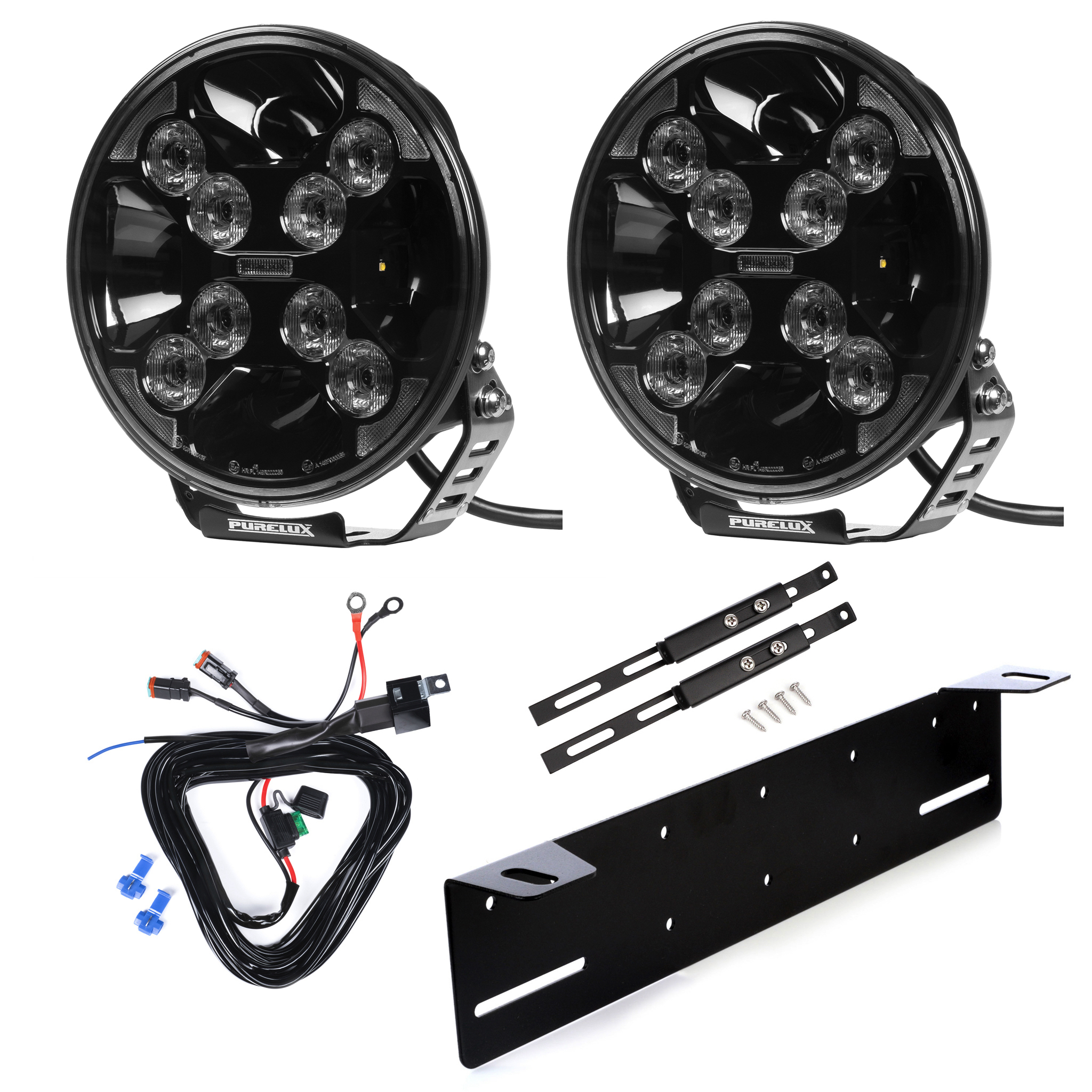 Extraljus Purelux Black 9120 - Rund / 23 cm / 120W, 2 st - Komplett paket