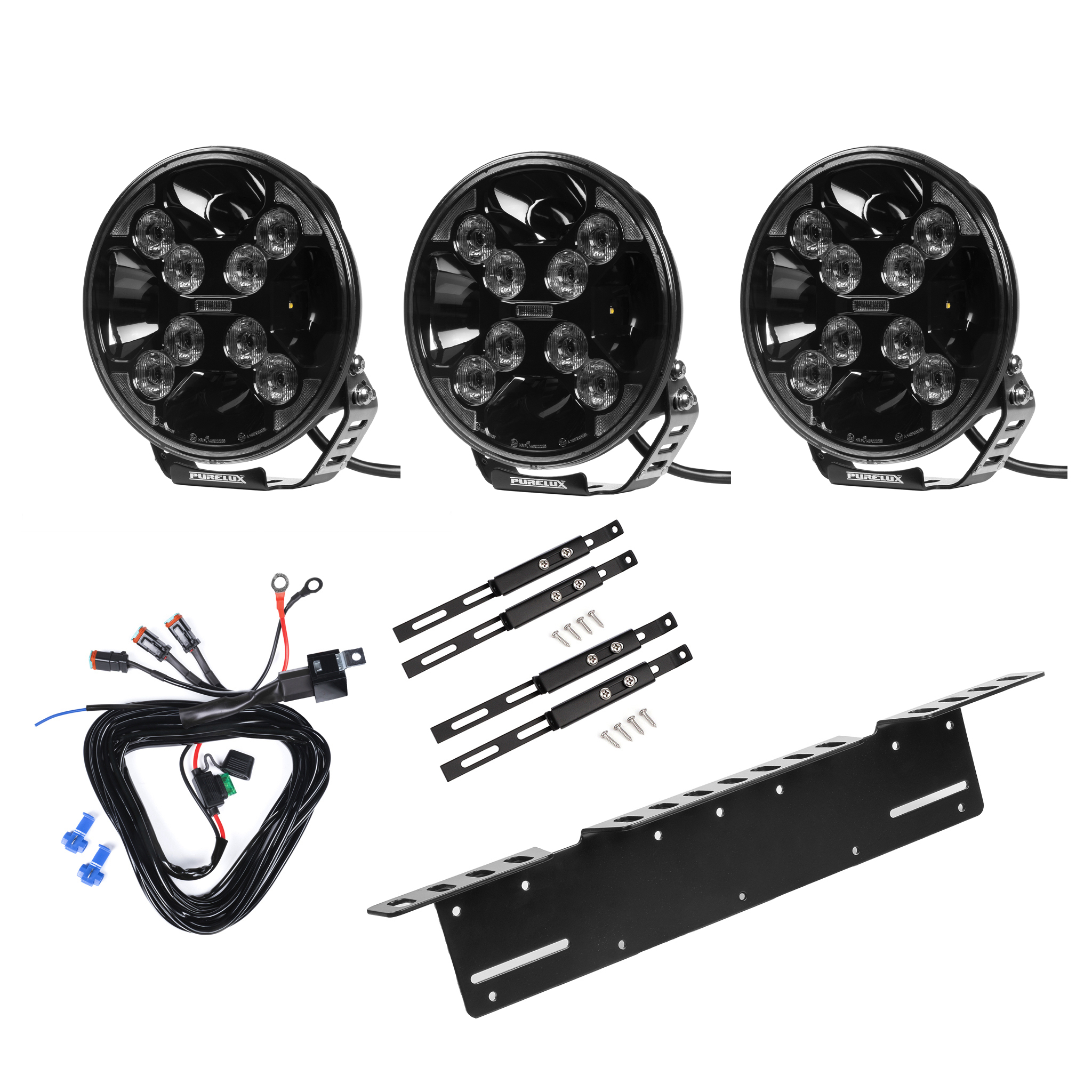 Extraljus Purelux Black 9120 - Rund / 23 cm / 120W, 3 st - Komplett paket
