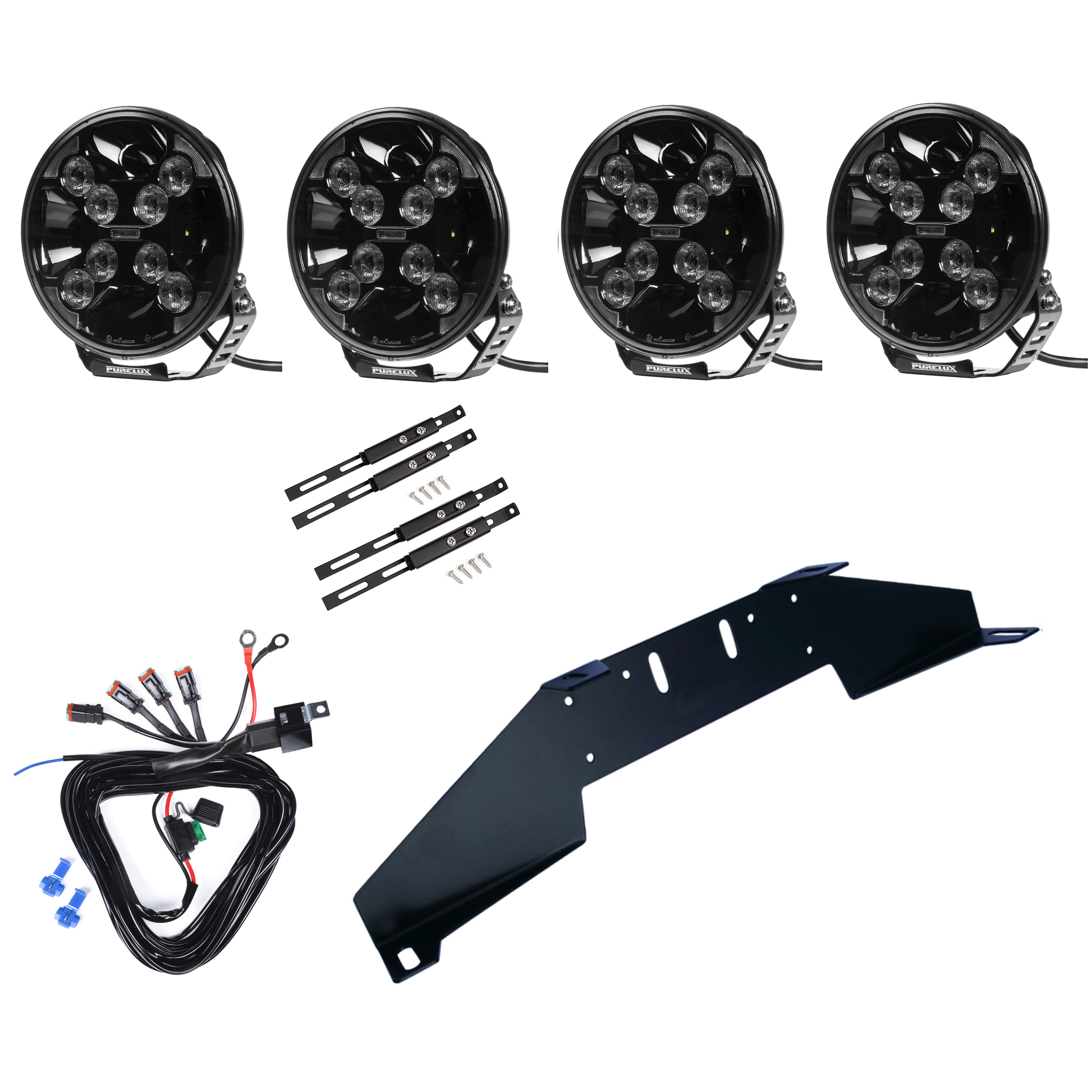 Extraljus Purelux Black 9120 - Rund / 23 cm / 120W, 4 st - Komplett paket