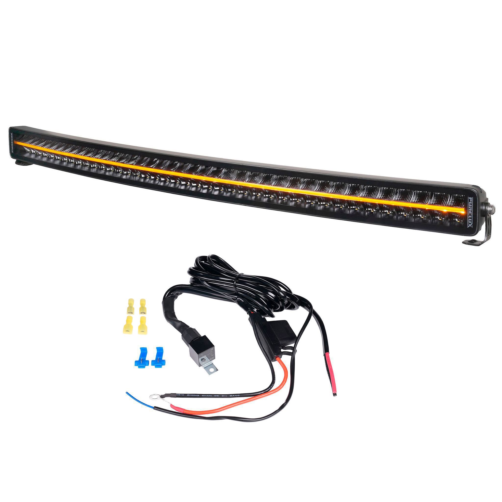 Led bar Purelux Black Boost C1070 Gen3 - Curved / 107 cm / 400W / Ref. 50, 1 pc + Wiring harness afbeelding