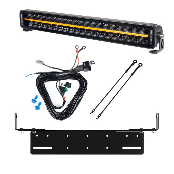 Extraljus PURELUX Black Boost S560 - Rak / 56 cm / 200W, 1 st - Komplett paket med justerbar extraljushållare + XBB Dongle & PowerUnit