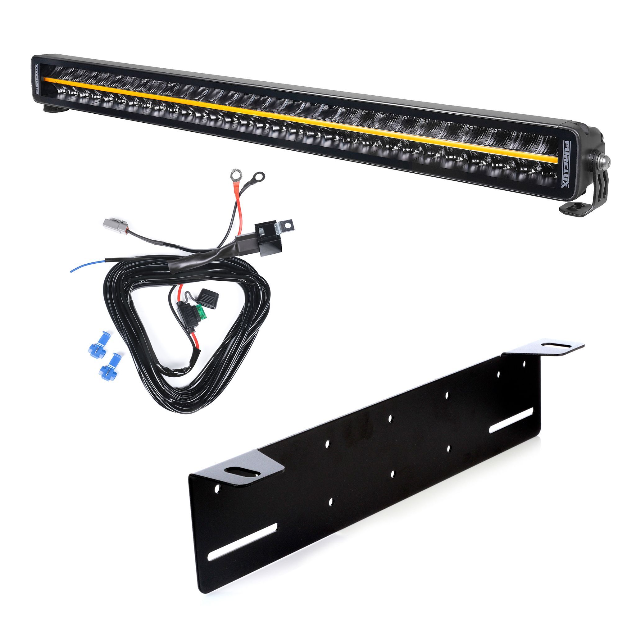 Kuva tulossa: Lisävalo Purelux Black Boost S820 Gen3 - Suora / 82 cm / 300W / Ref. 50, 1 kpl - Täydellinen setti