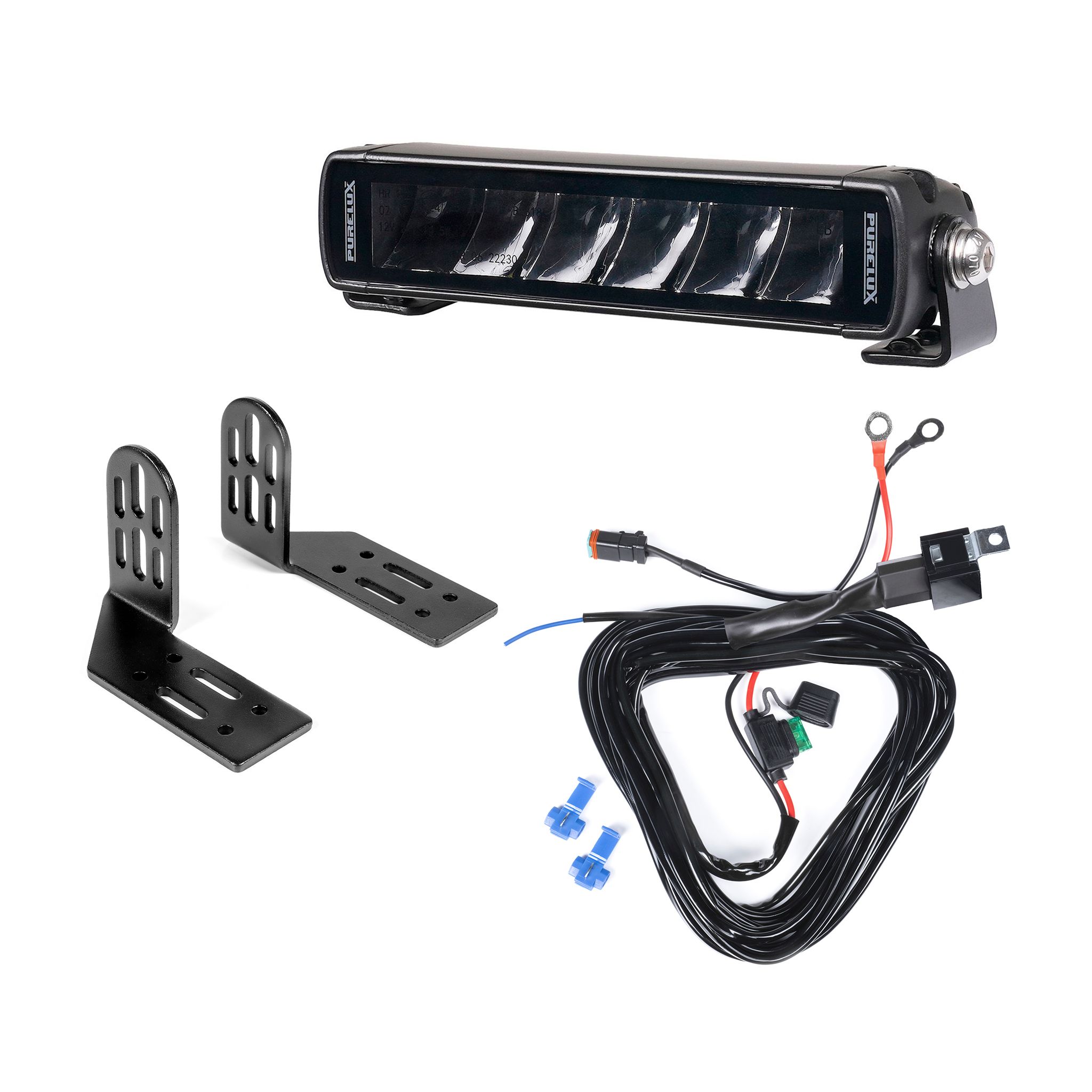 Led bar Purelux Black X-Slim S180 Gen2 - Straight / 18 cm / 24W / Ref. 25, 1 pc - Complete set (End mount) afbeelding