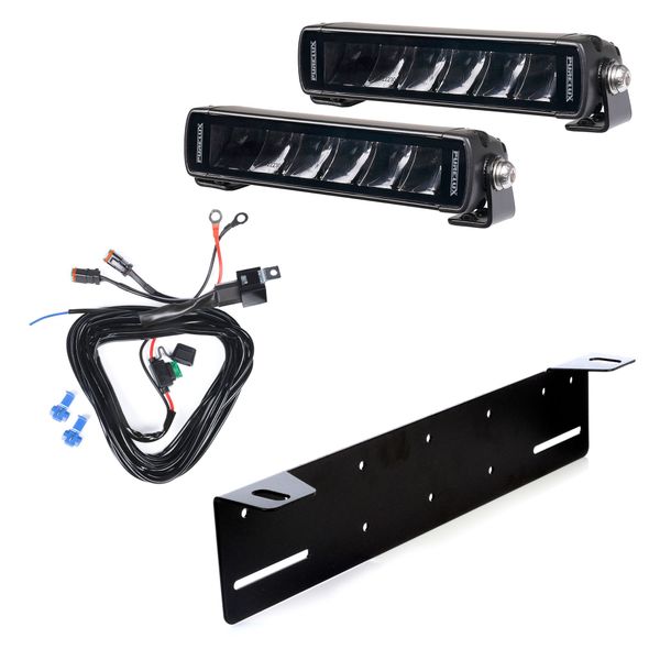 Extraljus PURELUX Black X-Slim S180 - Rak / 18 cm / 24W, 2 st - Komplett paket (montering under reg.skylt)