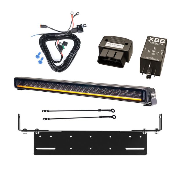 Ekstralys PURELUX Black X-Slim S520 - Rett / 52 cm / 105W, 1 stk - Komplett pakke med justerbar ekstralysholder + XBB Dongle & PowerUnit