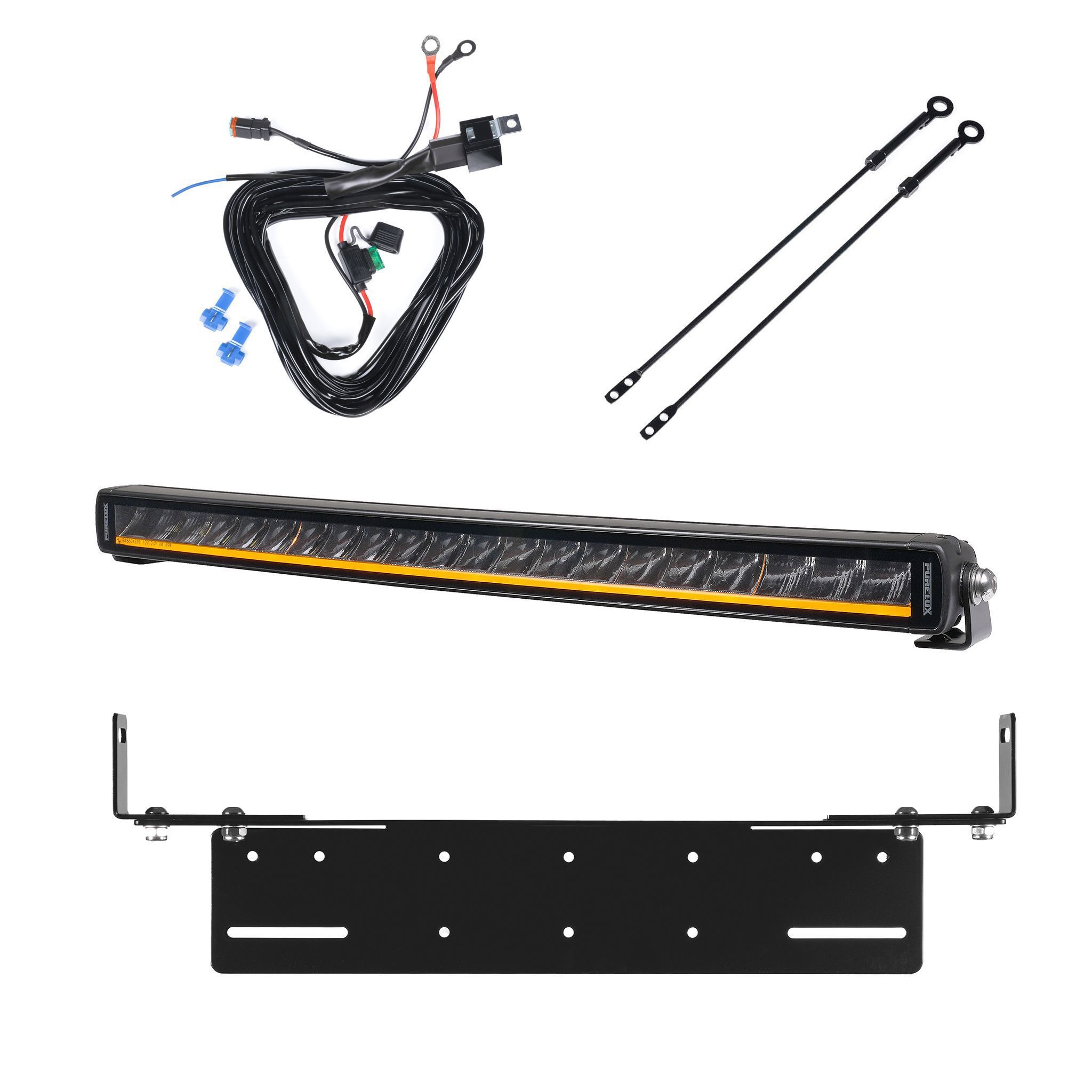 Led bar Purelux Black X-Slim C520 Gen3 - Curved / 52 cm / 105W / Ref. 37.5, 1 pc - Complete set with flush mounting bracket afbeelding