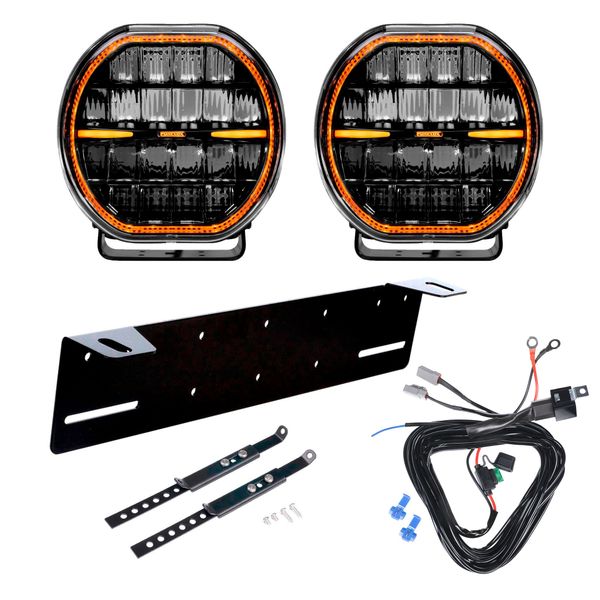 Extraljus PURELUX Cobra 7 - Rund / 18 cm / 135W, 2 st - Komplett paket