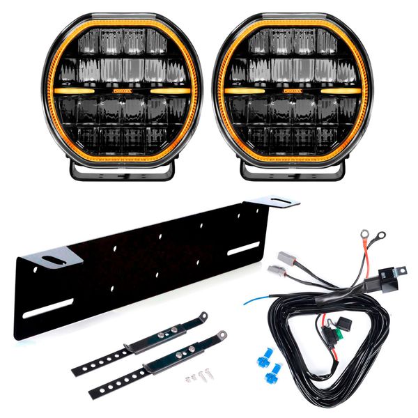 Extraljus PURELUX Cobra 9 - Rund / 22 cm / 185W, 2 st - Komplett paket