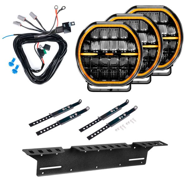 Extraljus PURELUX Cobra 9 - Rund / 22 cm / 185W, 3 st - Komplett paket