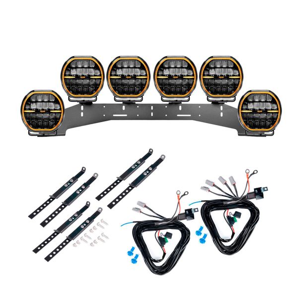 Extraljus PURELUX Cobra 9 - Rund / 22 cm / 185W, 6 st - Komplett paket (WRC)