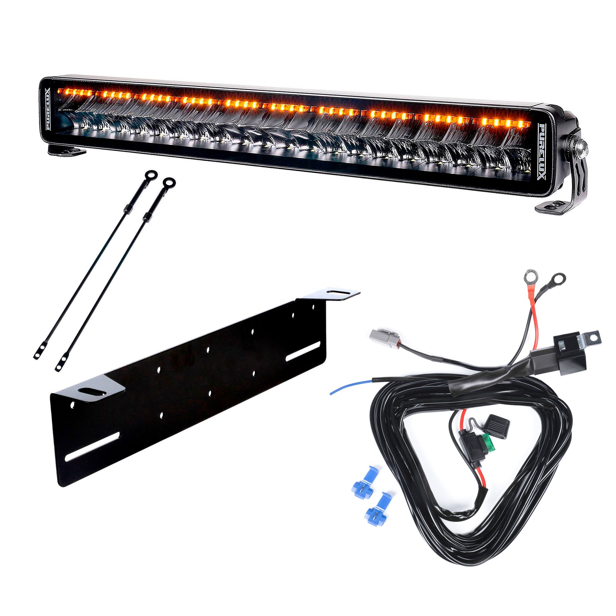 Led bar Purelux Flash S560 Gen2 - Straight / 200W / Ref. 40, 1 pc - Complete set with license plate holder afbeelding