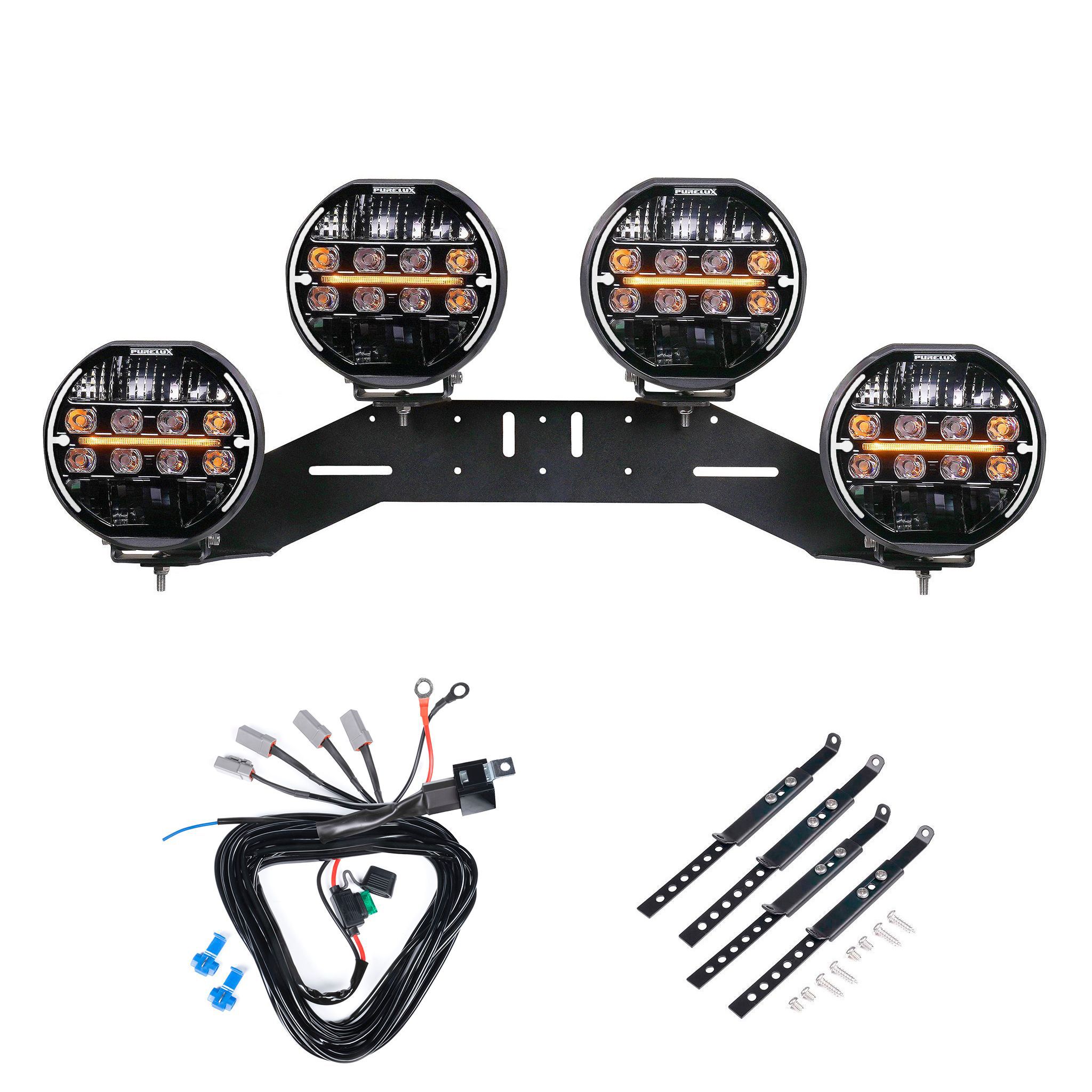 Auxiliary light Purelux Heat 7200 - Round / 18 cm / 135W / Ref. 25, 4 pcs - Complete Set (WRC) afbeelding