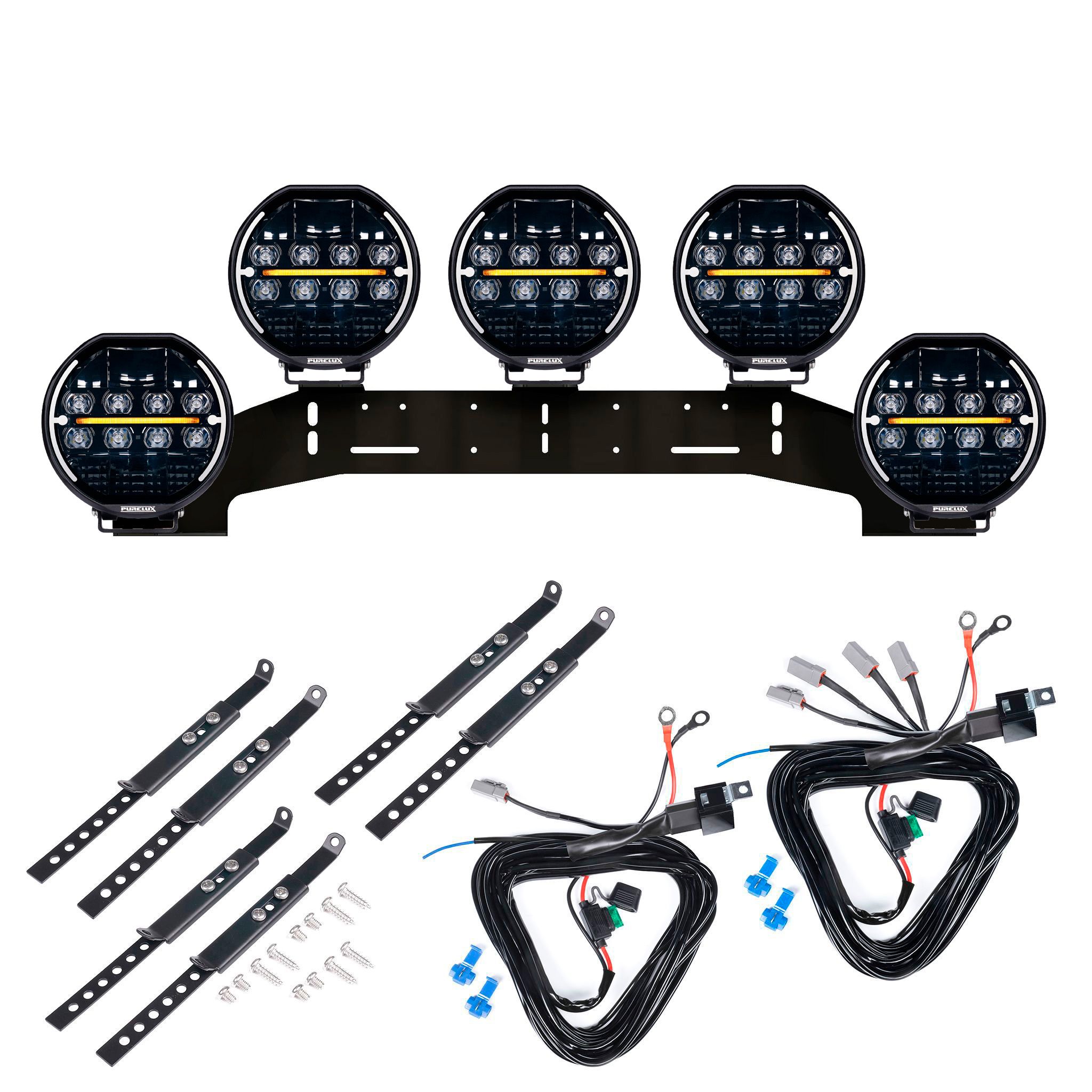 Auxiliary light Purelux Heat 7200 - Round / 18 cm / 135W / Ref. 25, 5 pcs - Complete Set (WRC) afbeelding