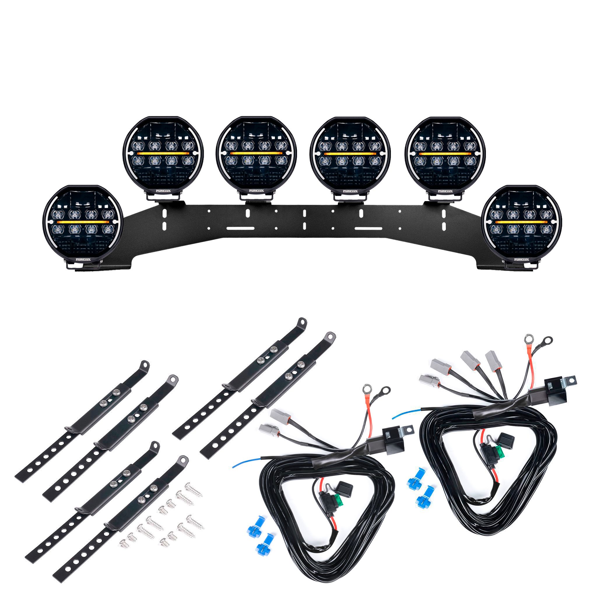 Auxiliary light Purelux Heat 7200 - Round / 18 cm / 135W / Ref. 25, 6 pcs - Complete set (WRC) afbeelding