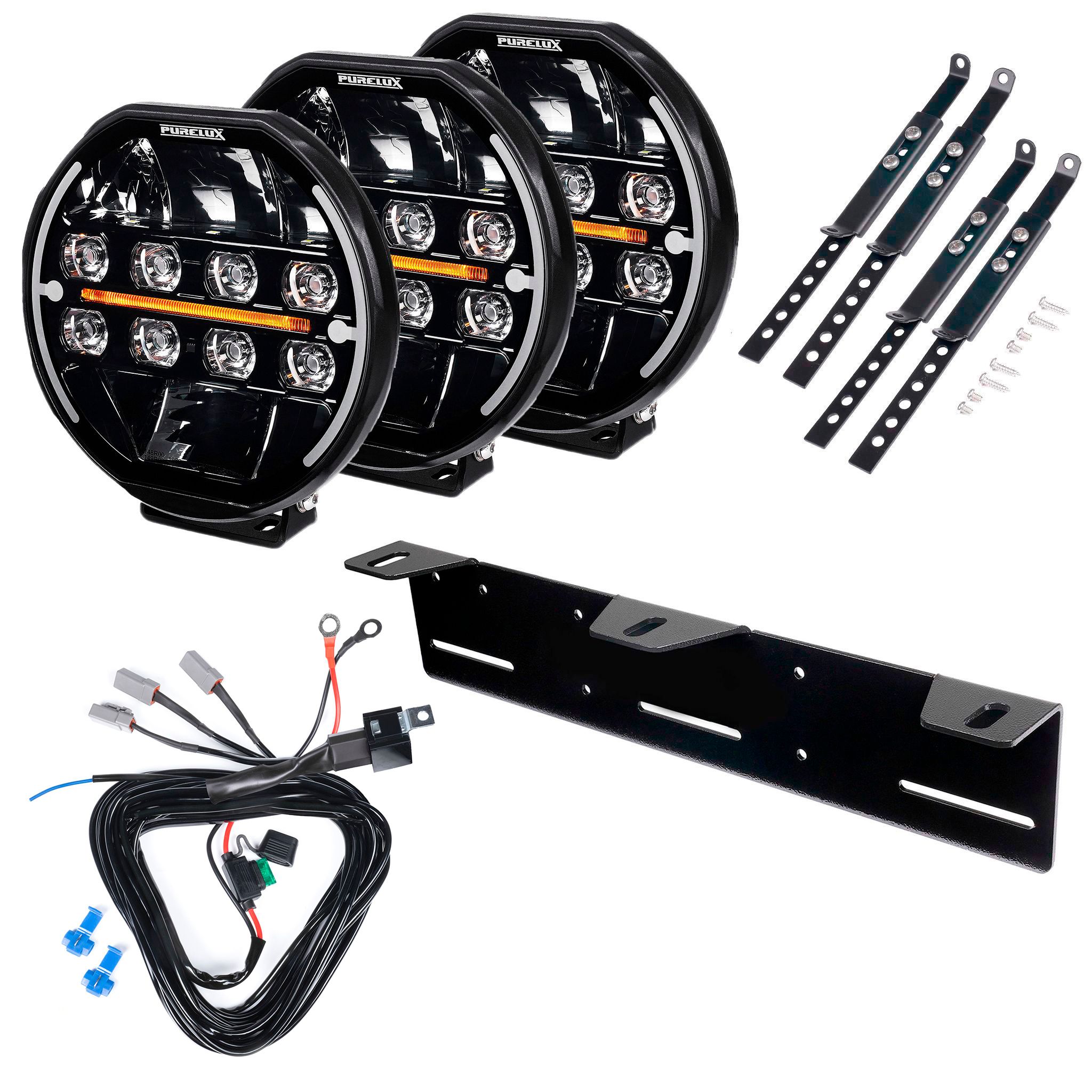 Auxiliary light Purelux Heat 7200 - Round / 18 cm / 135W / Ref. 25, 3 pcs - Complete set afbeelding