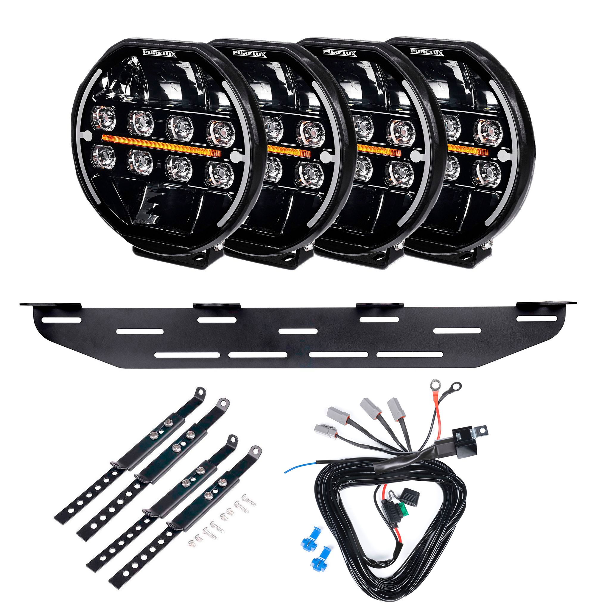 Auxiliary light Purelux Heat 7200 - Round / 18 cm / 135W / Ref. 25, 4 pcs - Complete set afbeelding