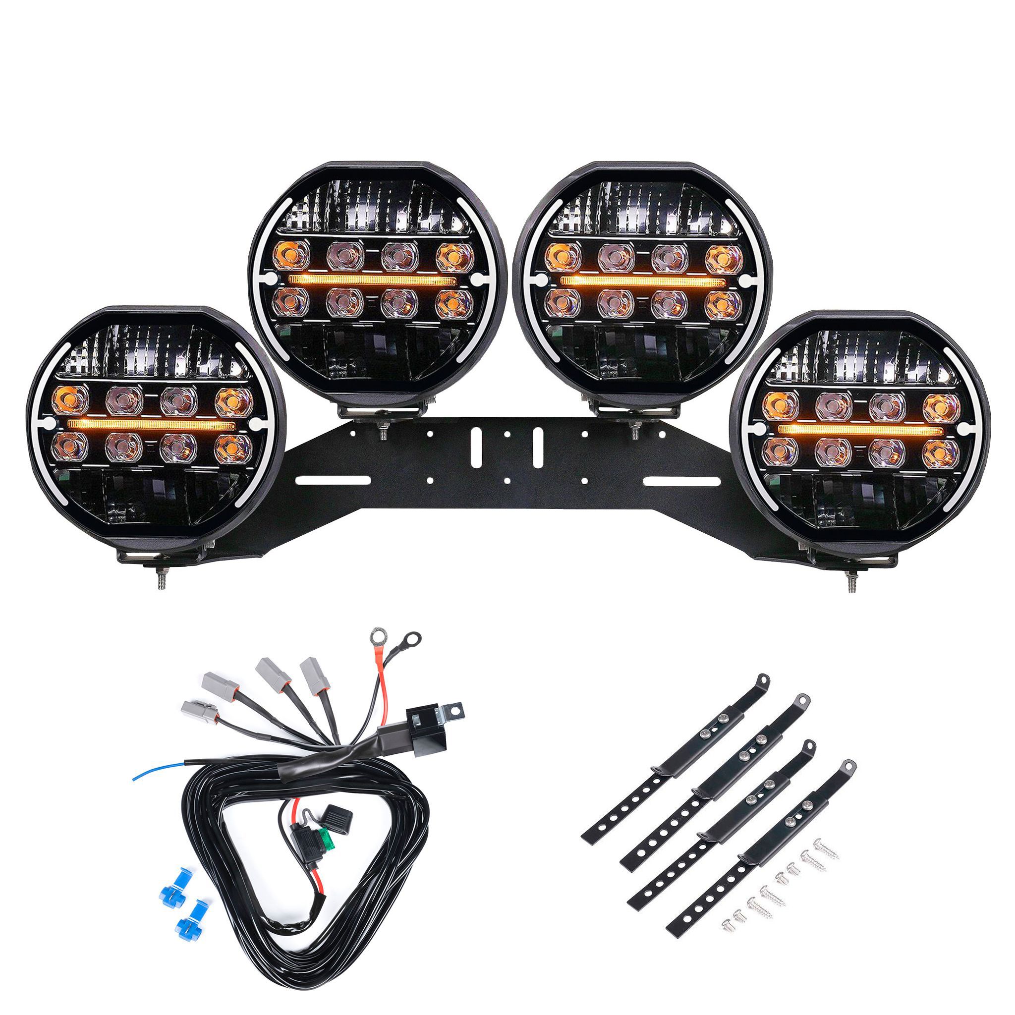 Additional light Purelux Heat 9200 - Round / 22 cm / 200W / Ref. 30, 4 pcs - Complete set (WRC) afbeelding