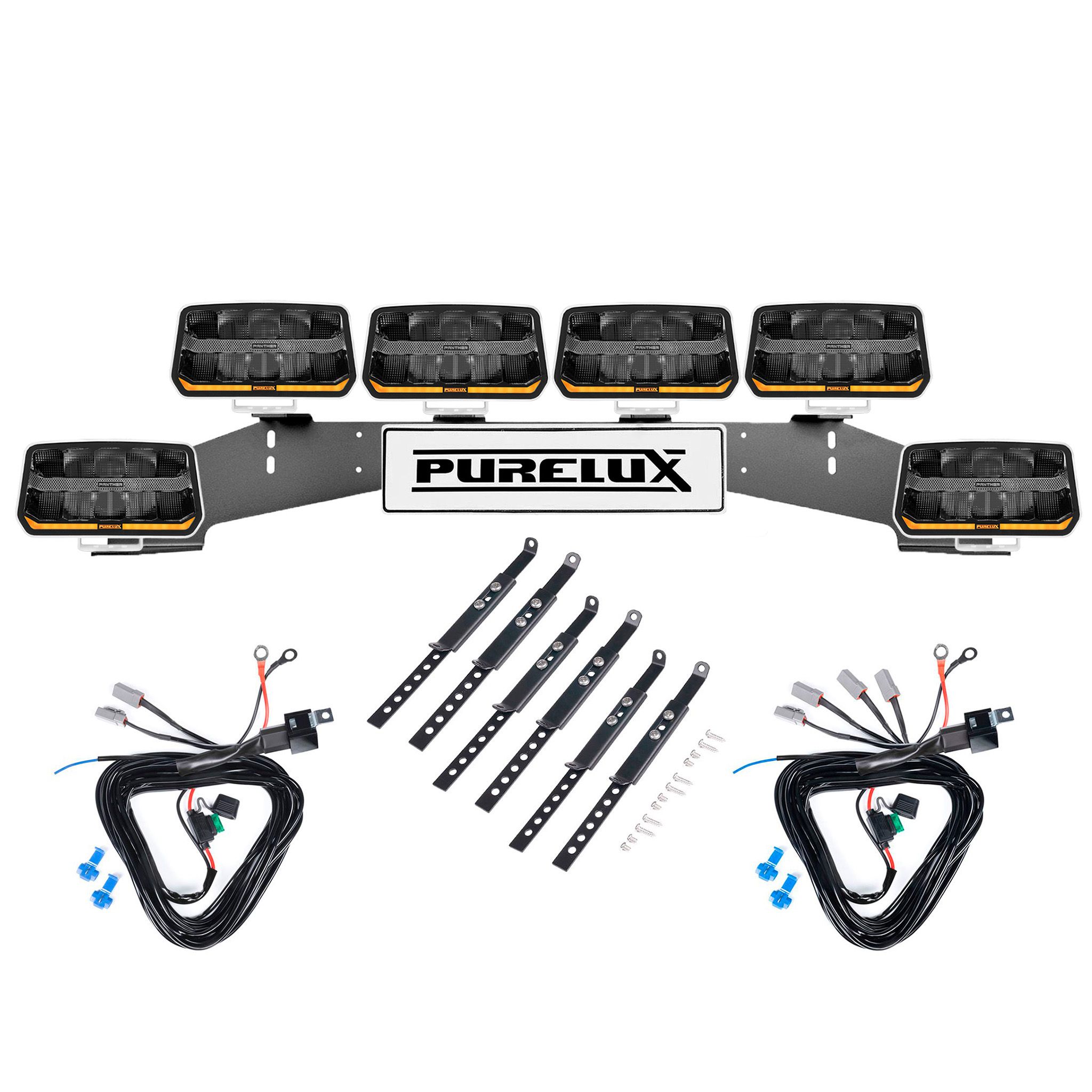 Auxiliary light Purelux Panther 11 White - Rectangle / 24 cm / 170W / Ref. 20, 6 pcs - Complete set (WRC) afbeelding
