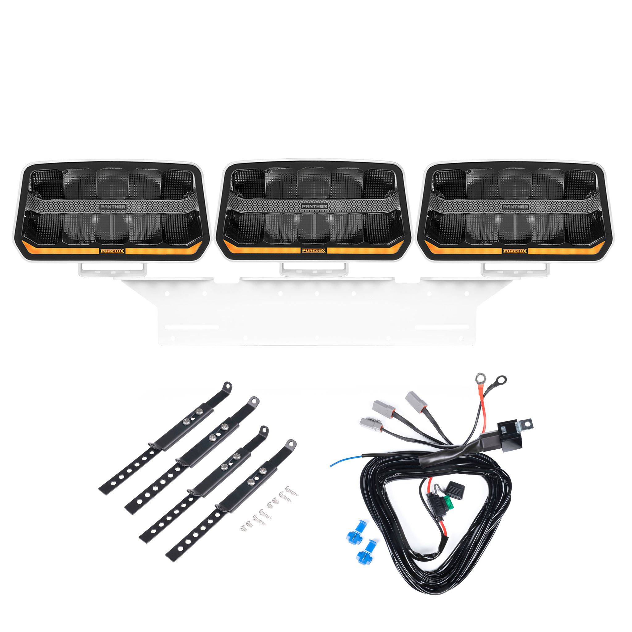 Auxiliary light Purelux Panther 11 White - Rectangle / 24 cm / 170W / Ref. 20, 3 pcs - Complete set afbeelding