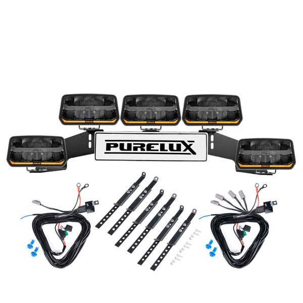Extraljus PURELUX Panther 11 - Rektangulär / 24 cm / 170W, 5 st - Komplett paket (WRC)