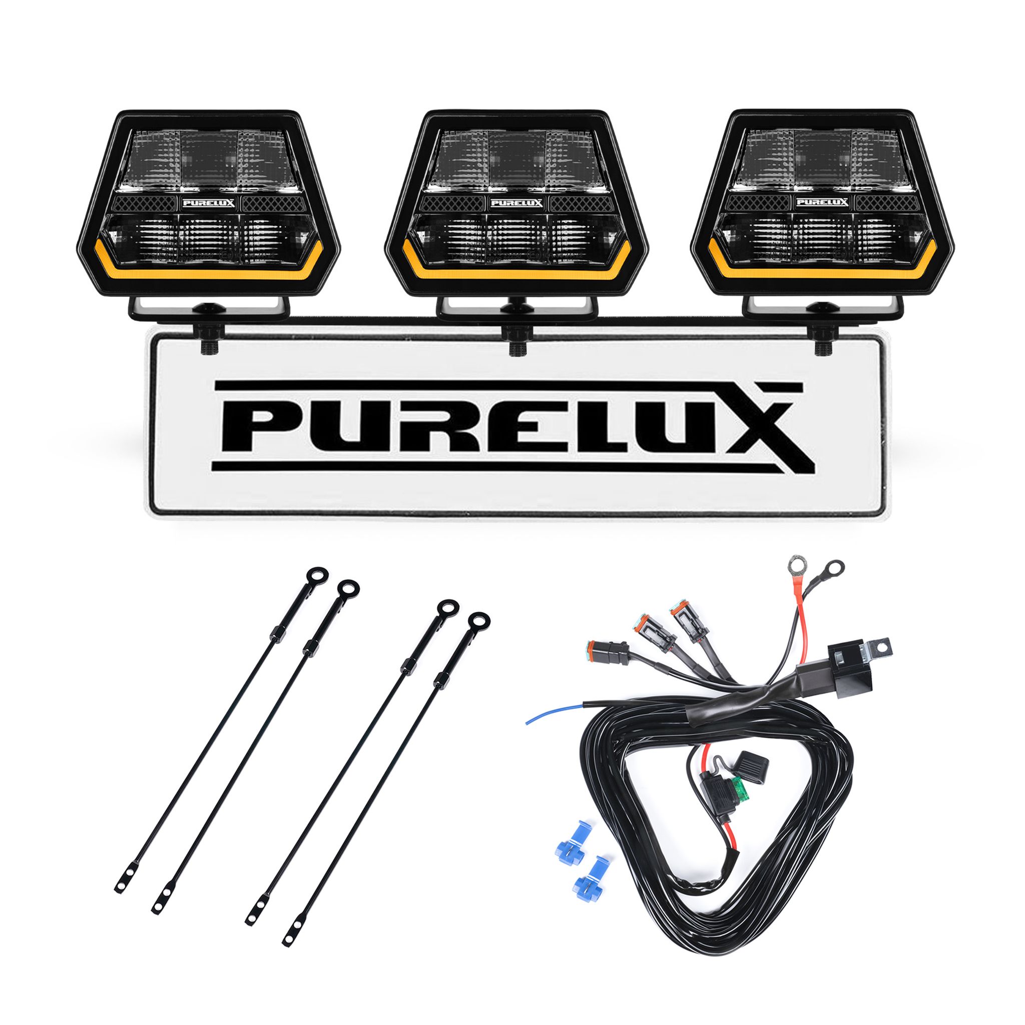 Auxiliary light Purelux Panther 5 - Round / 15 cm / 90W / Ref. 12.5, 3 pcs - Complete set afbeelding