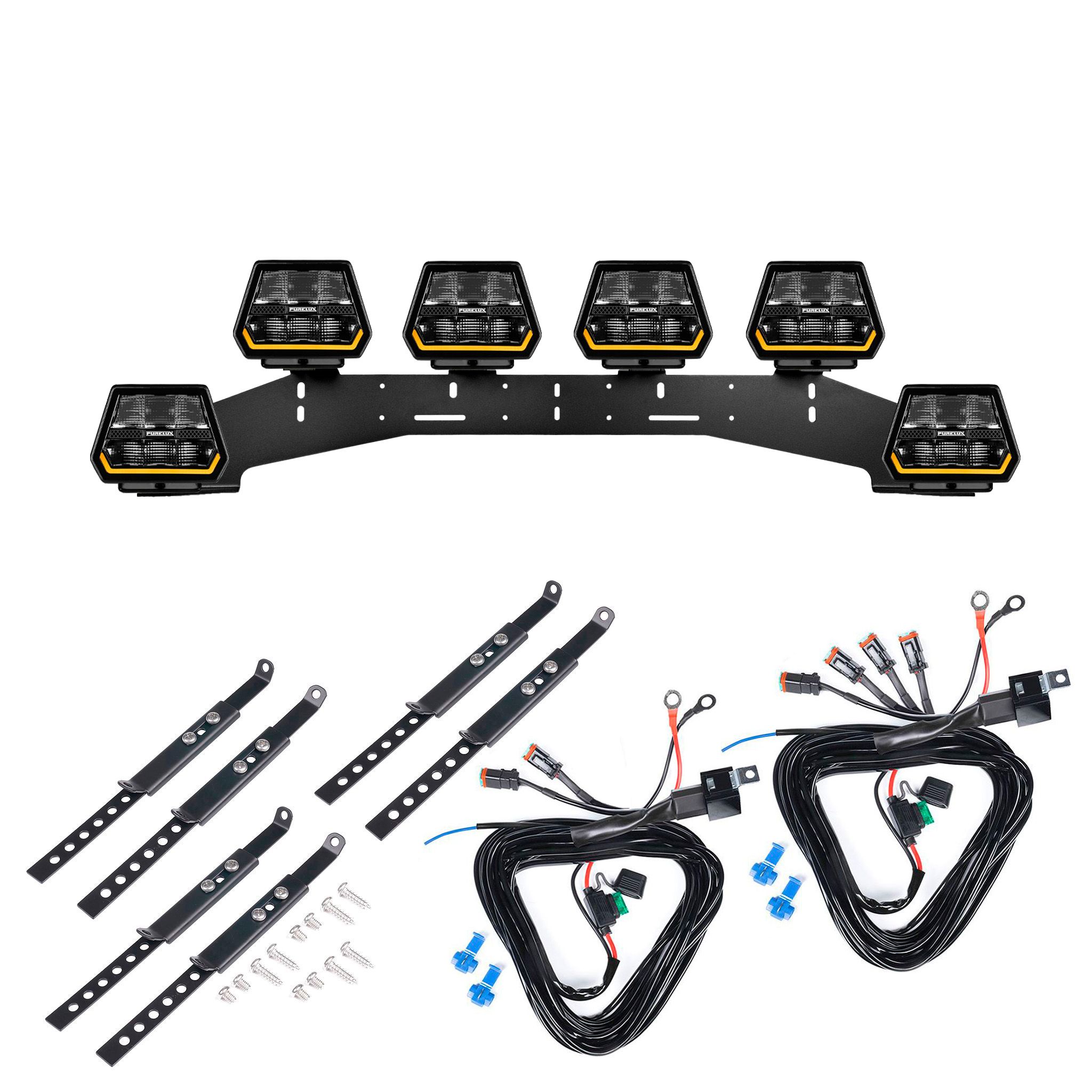 Auxiliary light Purelux Panther 5 - Round / 15 cm / 90W / Ref. 12.5, 6 pcs - Complete set (WRC) afbeelding