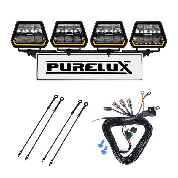 Extraljus PURELUX Panther 5 - Rund / 15 cm / 90W, 4 st - Komplett paket