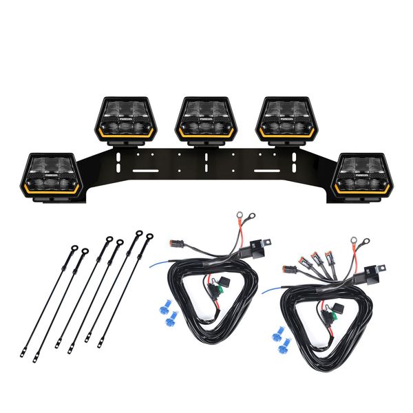 Extraljus PURELUX Panther 5 - Rund / 15 cm / 90W, 5 st - Komplett paket (WRC)
