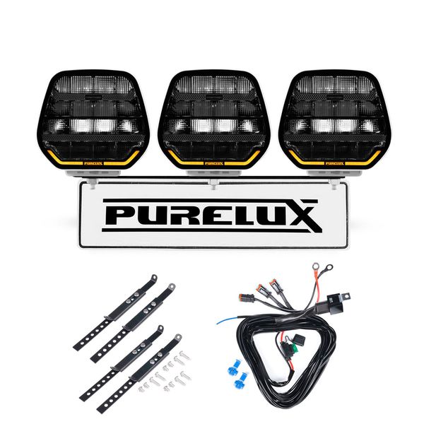 Extraljus PURELUX Panther 7 White - Rund / 18 cm / 128W, 3 st - Komplett paket