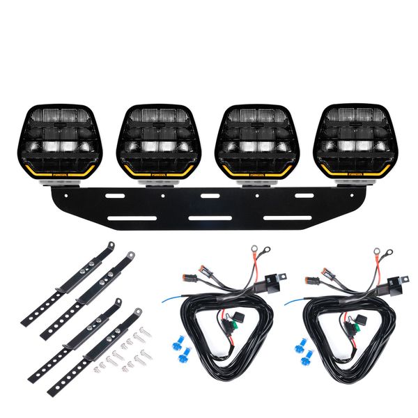 Auxiliary light PURELUX Panther 7 White - Round / 18 cm / 128W / Ref. 20, 4 pcs - Complete set afbeelding 1