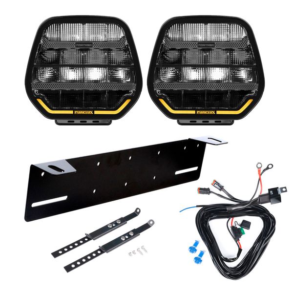 Auxiliary light PURELUX Panther 7 - Round / 18 cm / 128W / Ref. 20, 2 pcs - Complete set afbeelding 1