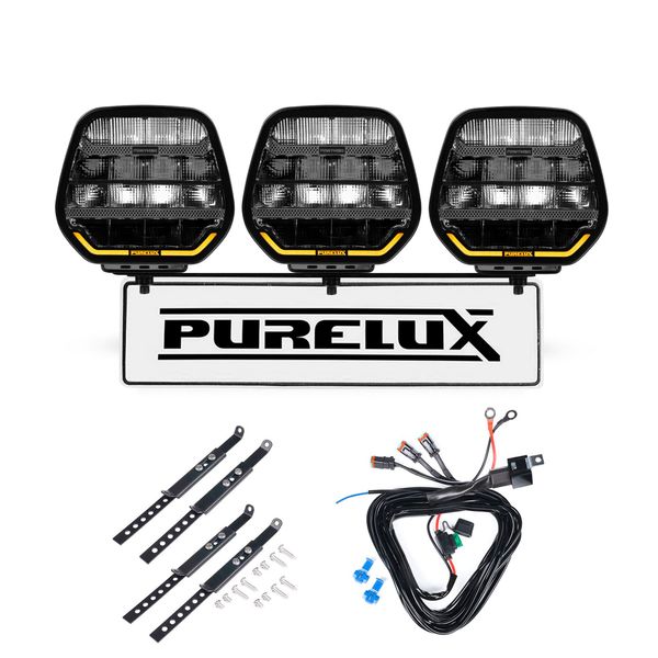 Auxiliary light PURELUX Panther 7 - Round / 18 cm / 128W / Ref. 20, 3 pcs - Complete set afbeelding 1