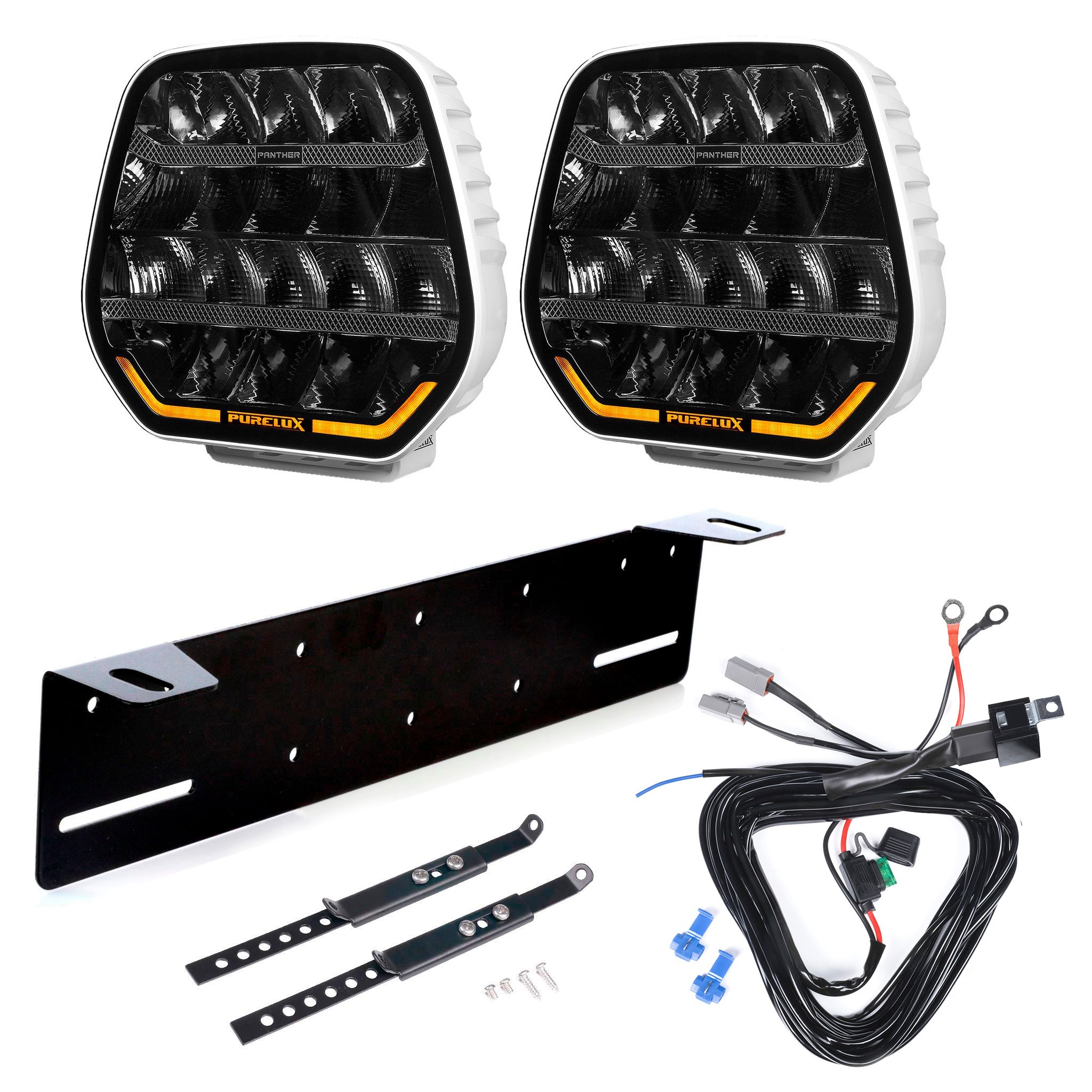 Auxiliary light Purelux Panther 9 White - Round / 23 cm / 210W / Ref. 25, 2 pcs - Complete set afbeelding