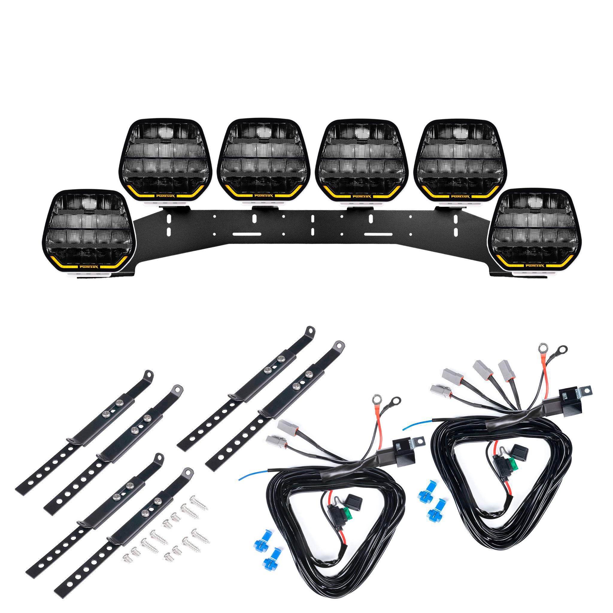 Auxiliary light Purelux Panther 9 White - Round / 23 cm / 210W / Ref. 25, 6 pcs - Complete Set (WRC) afbeelding