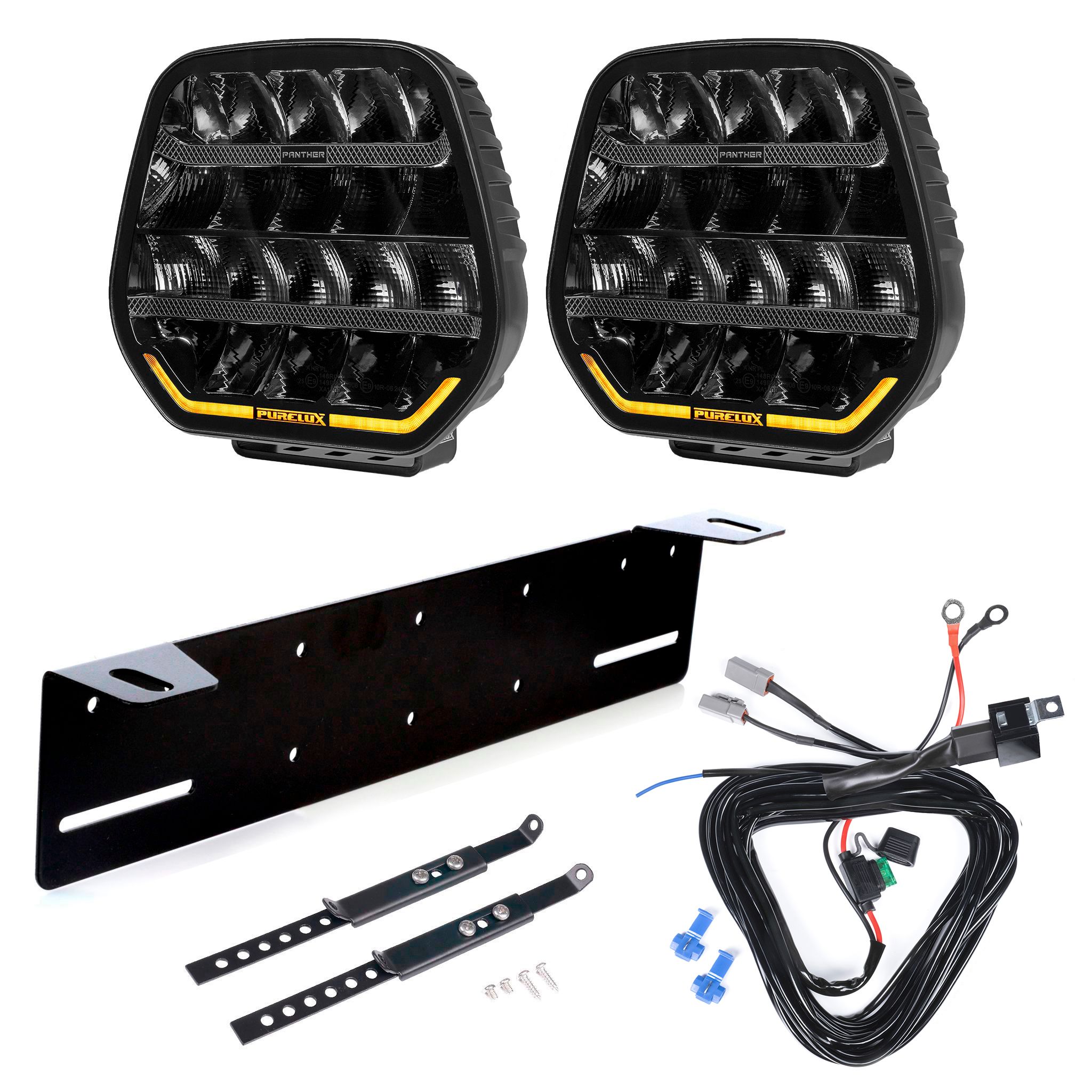 Auxiliary light Purelux Panther 9 - Round / 23 cm / 210W / Ref. 25, 2 pcs - Complete set afbeelding