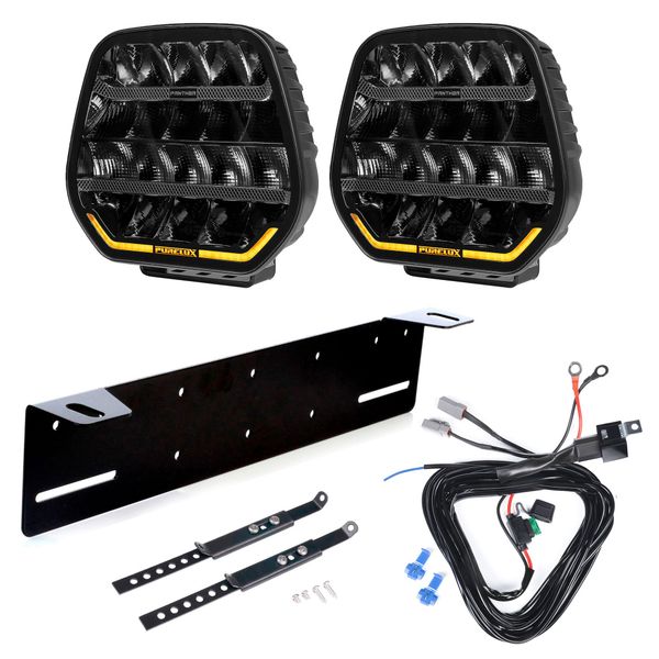 Extraljus PURELUX Panther 9 - Rund / 23 cm / 210W, 2 st - Komplett paket