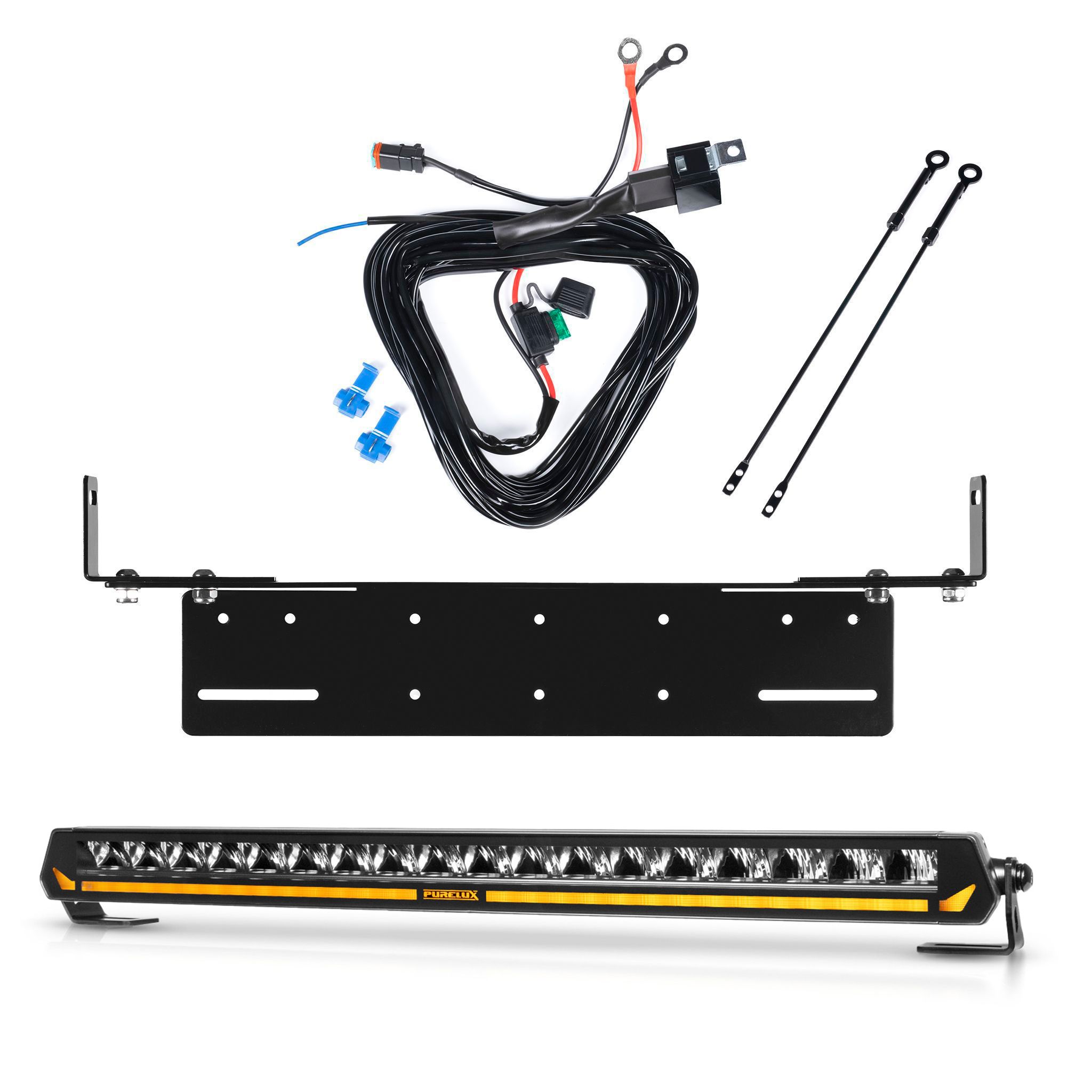 Led bar Purelux Panther Aero C540 - Curved / 54 cm / 108W / Ref. 25, 1 pc - Complete set with flush mounting bracket afbeelding
