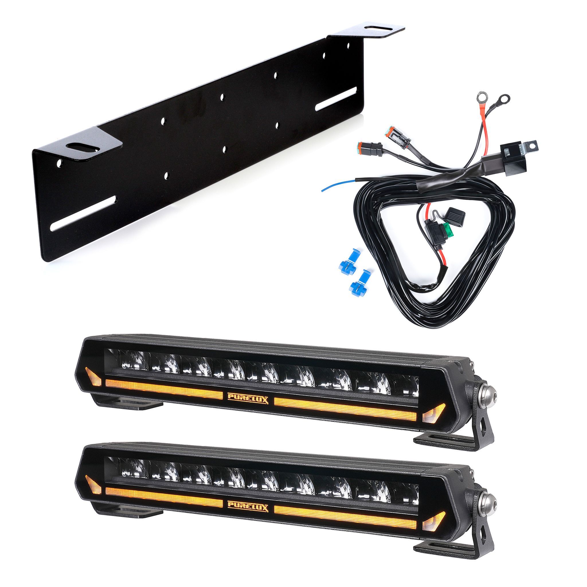Led bar Purelux Panther Aero S300 Gen2 - Straight / 30 cm / 54W / Ref. 17.5, 2 pcs - Complete set (Lower mounting) afbeelding