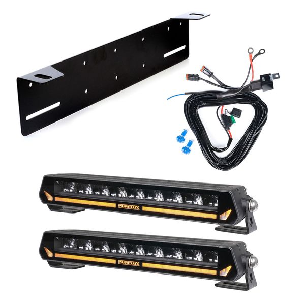 Ekstralys PURELUX Panther Aero S300 - Straight / 30 cm / 85W, 2 stk - Komplett pakke (montering under reg.skilt)