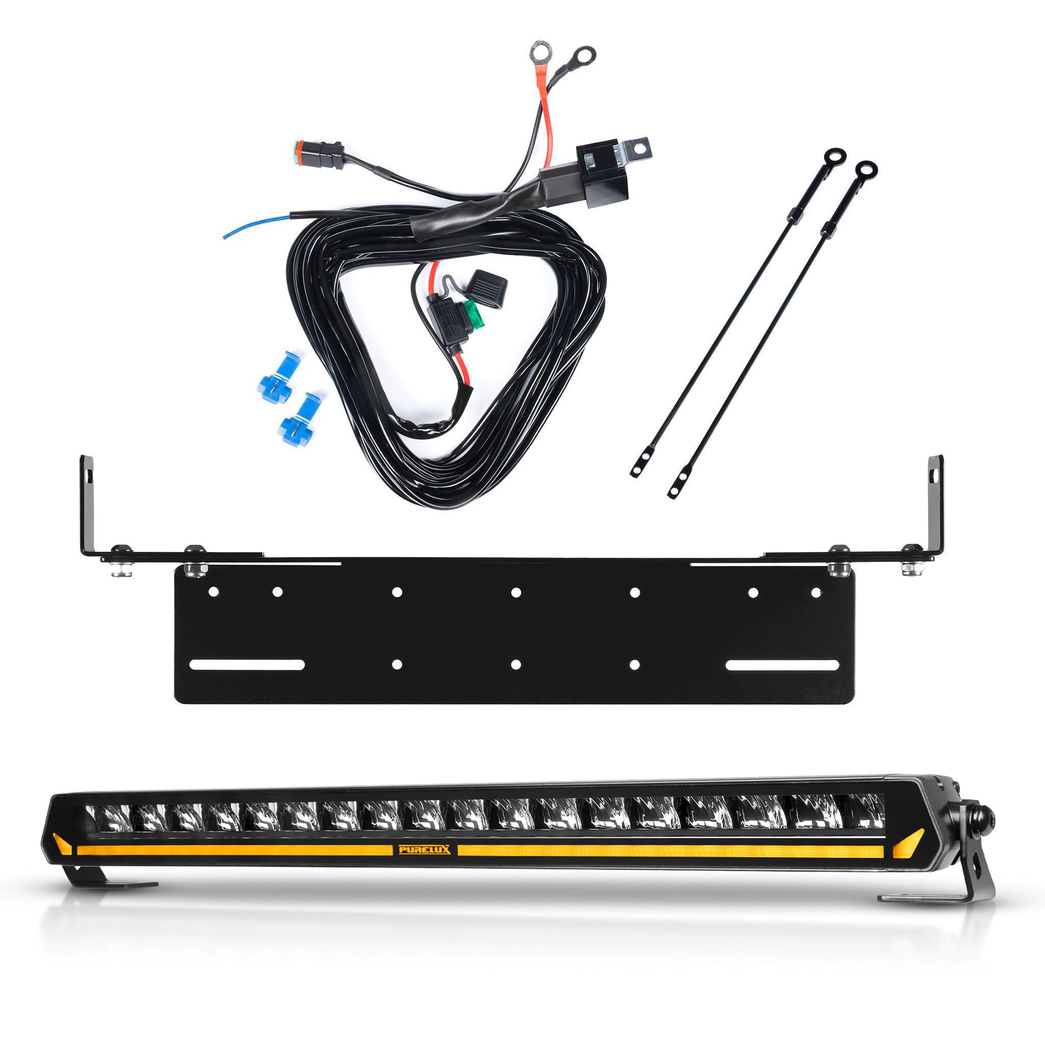 Led bar Purelux Panther Aero S540 Gen2 - Straight / 54 cm / 108W / Ref. 25, 1 pc - Complete set with flush mounting bracket afbeelding