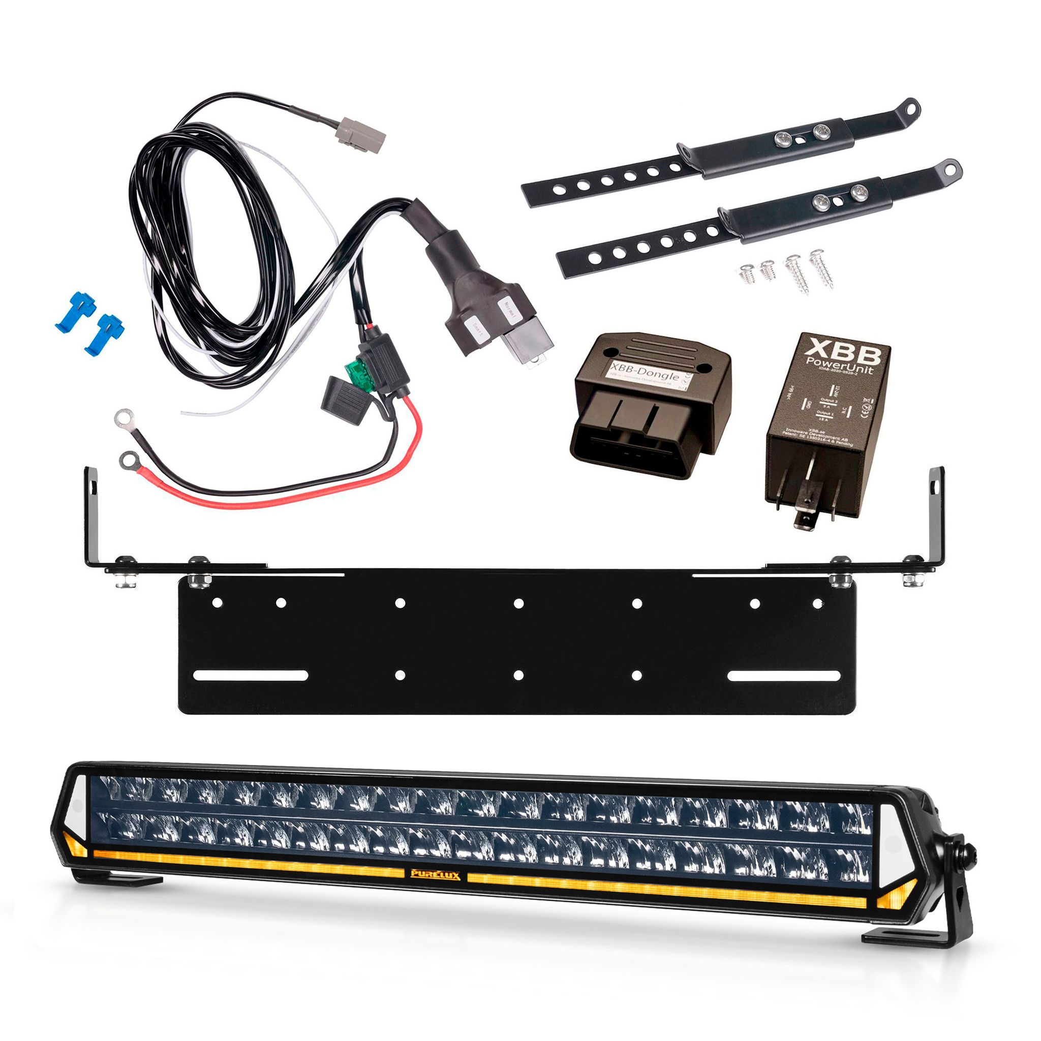 Led bar Purelux Panther Heat S540 - Straight / 55 cm / 260W / Ref. 30, 1 pc - Complete set with flush mounting bracket + XBB OBD Dongle&PowerUnit connection relay afbeelding