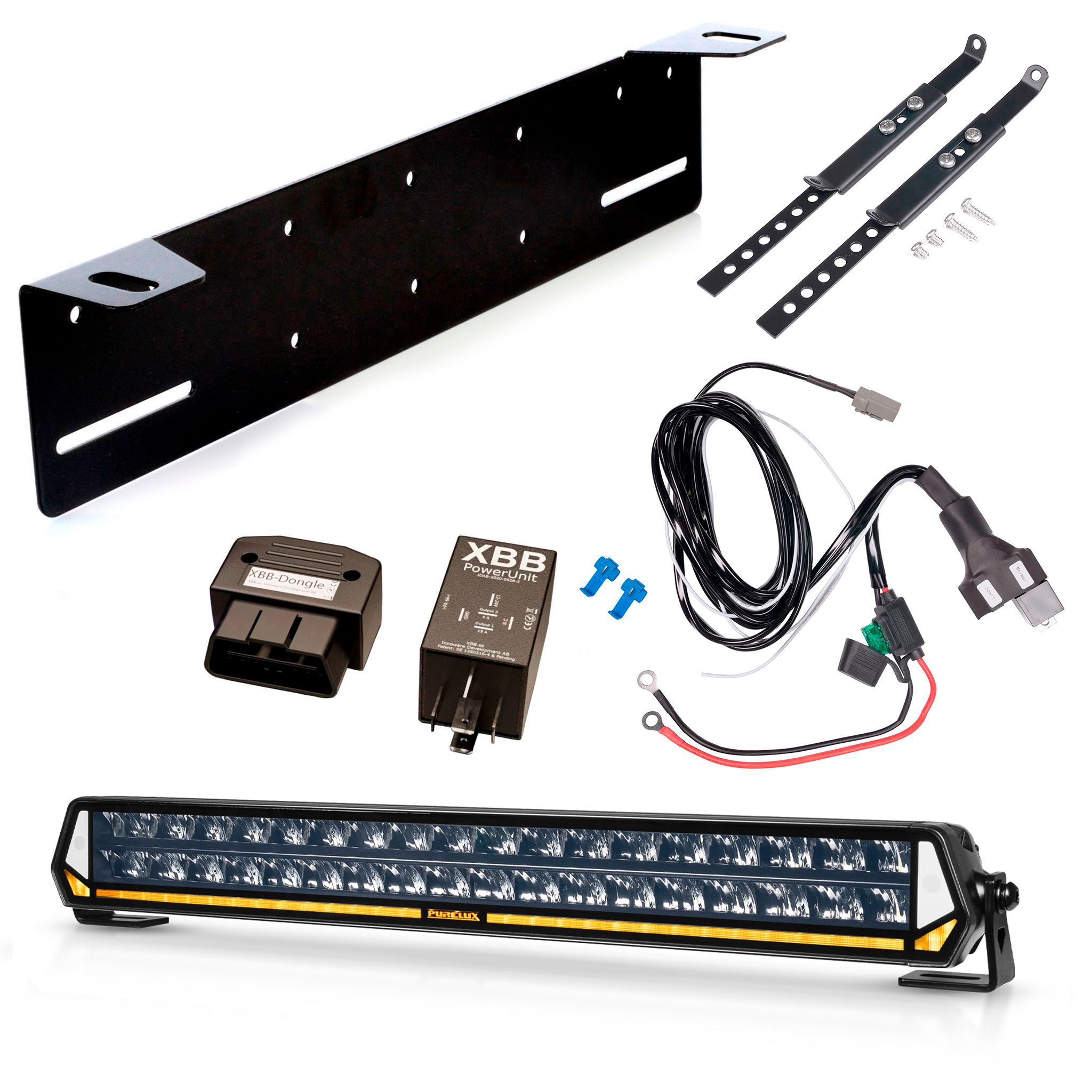 Led bar Purelux Panther Heat S540 - Straight / 55 cm / 260W / Ref. 30, 1 pc - Complete set + XBB OBD Dongle&PowerUnit connection relay afbeelding