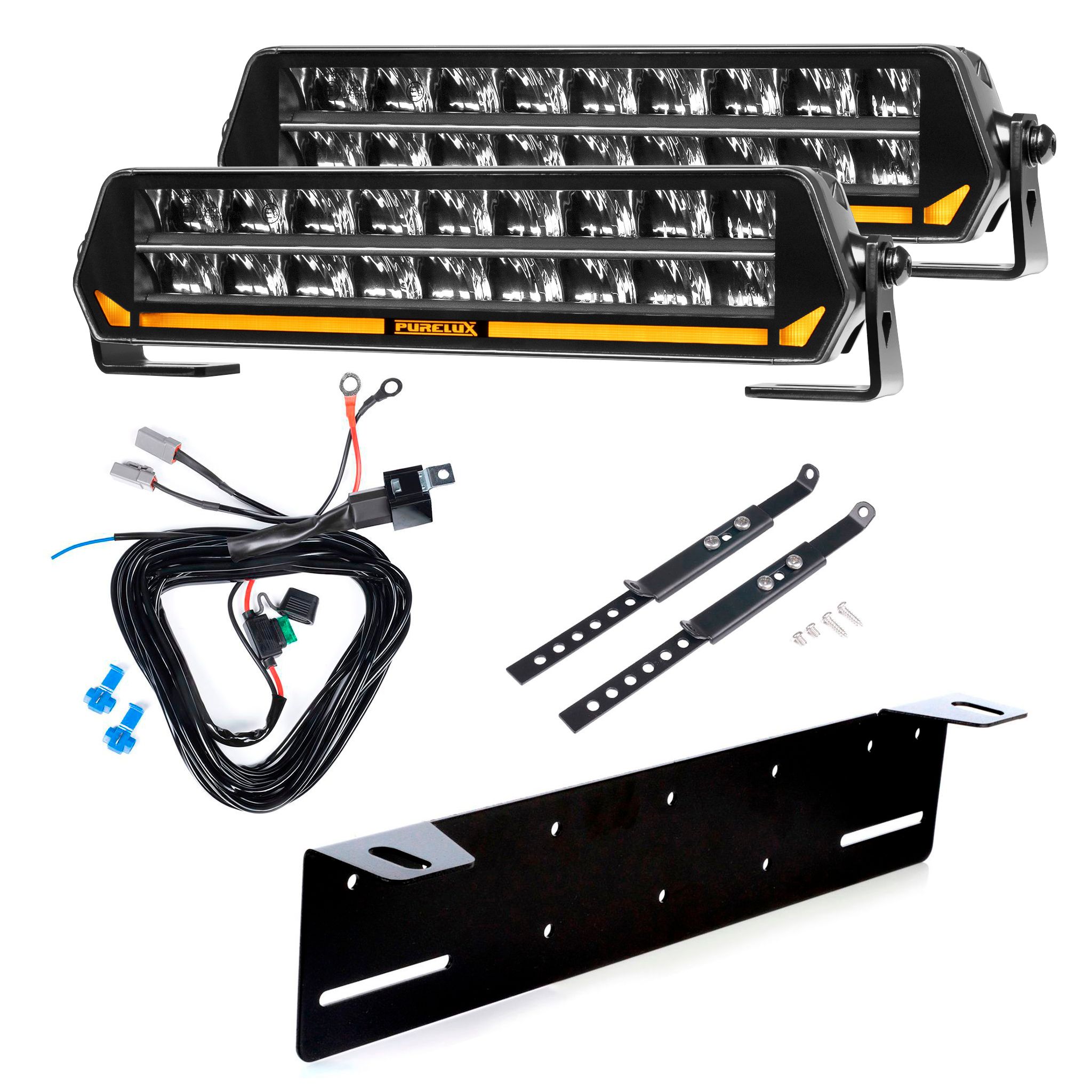 Led bar Purelux Panther S300 Gen3 - Straight / 30 cm / 108W / Ref. 30, 2 pcs - Complete set with shield plate holder afbeelding
